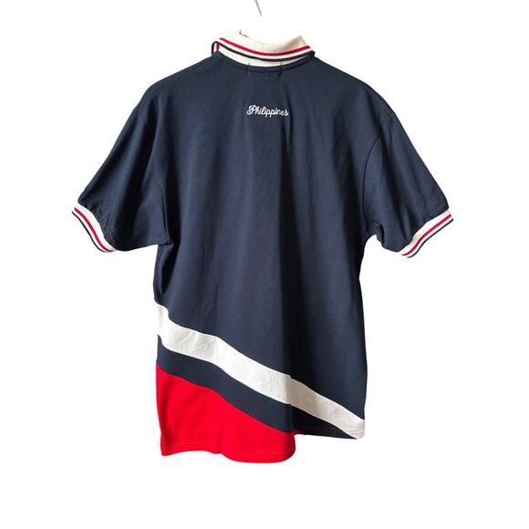 NWT Justin Cariel Philippines Polo Navy Red White Embroidered  Short Sleeve 2X - Picture 4 of 5